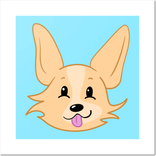 Cute Corgi Face Posters and Art